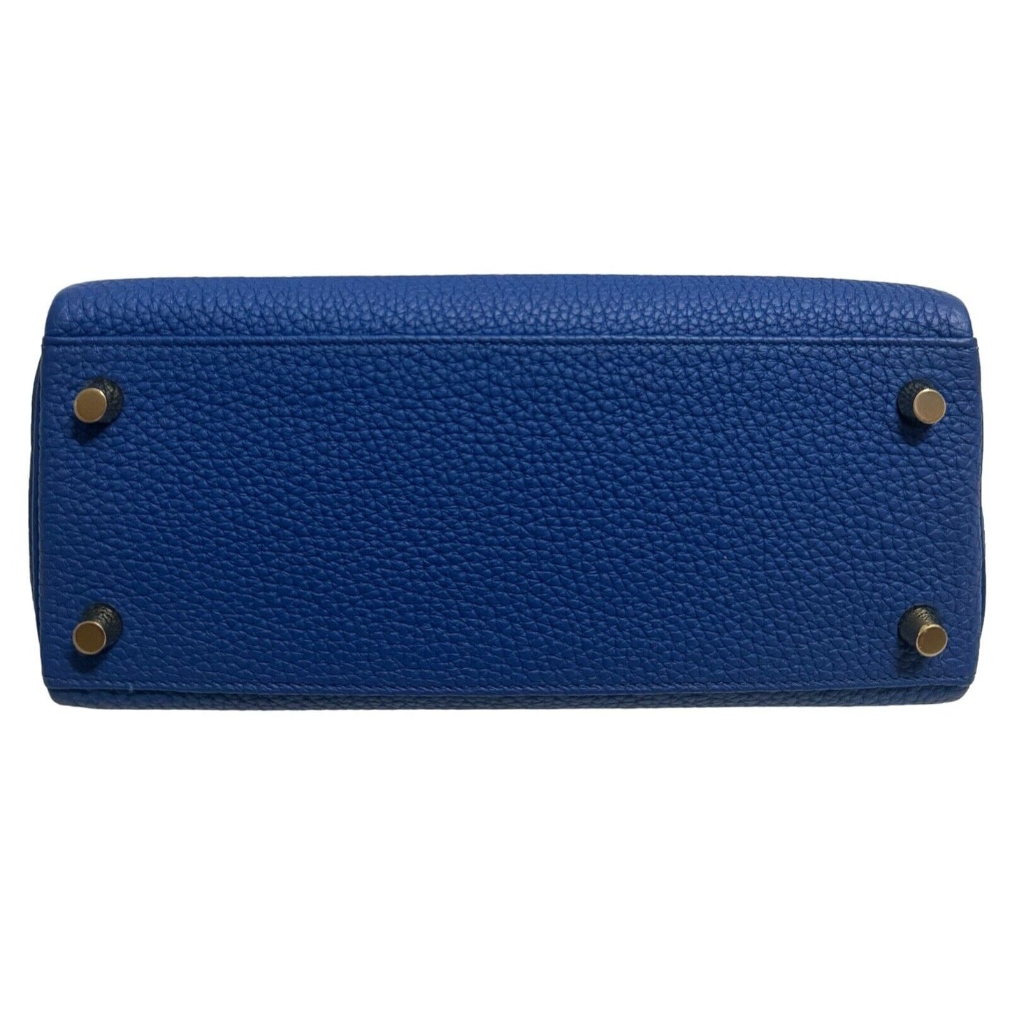 HERMES KELLY 25 TOUCH BLUE FRANCE & BLUE SAPPHIRE TOGO & LIZARD PERMABRASS HARDWARE