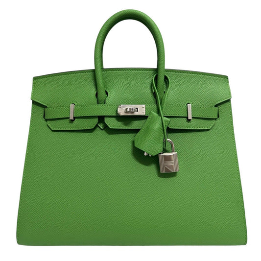 Hermes Birkin 25 Sellier Vert Yucca Green Epsom Leather Palladium Hardware