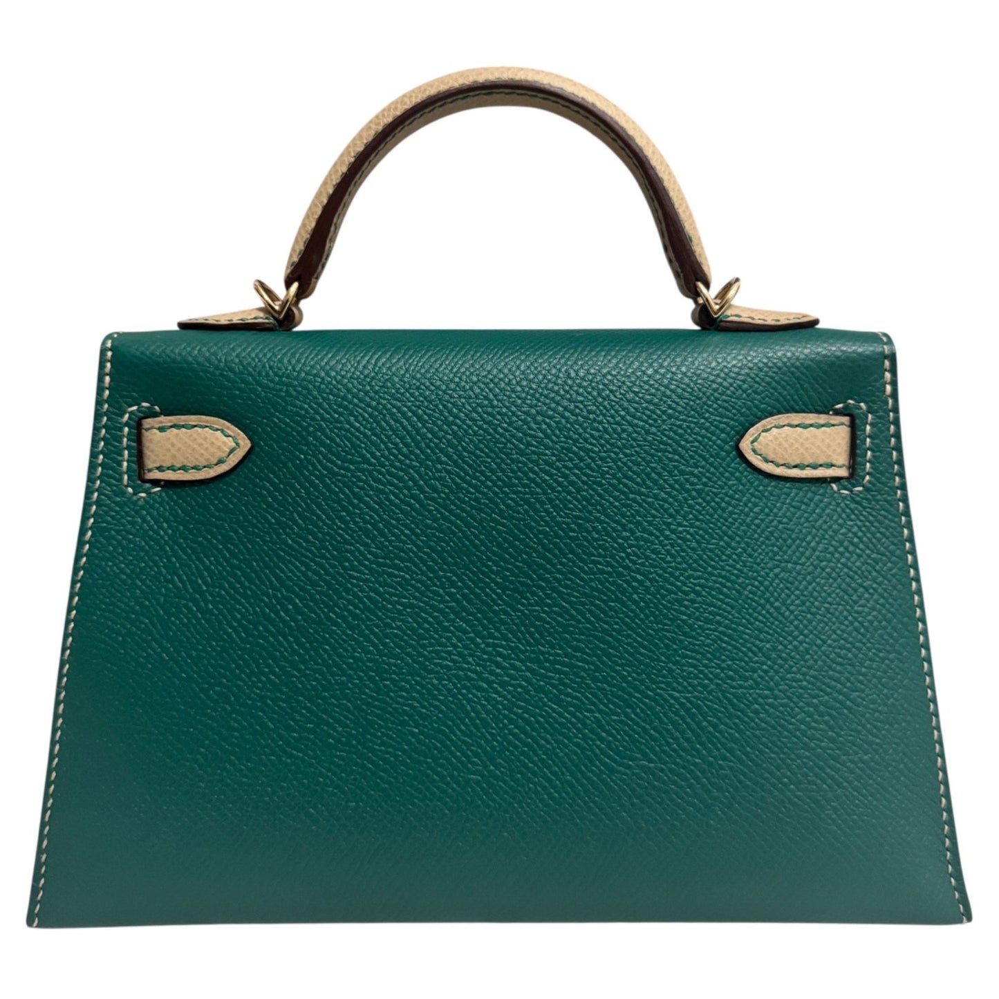 Hermes Kelly Mini 20 Special Order Malachite Trench Epsom Leather Permabrass HWR