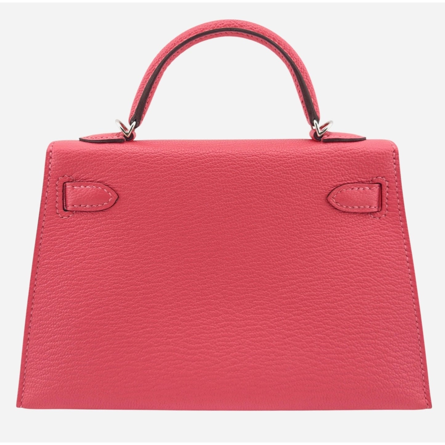 Hermes Kelly Mini 20 Rose Azalee Pink Chèvre Leather Palladium Hardware RARE