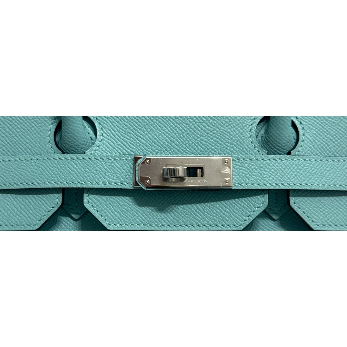 Hermes Birkin 35 Blue Atoll Epsom Leather Palladium Hardware RARE