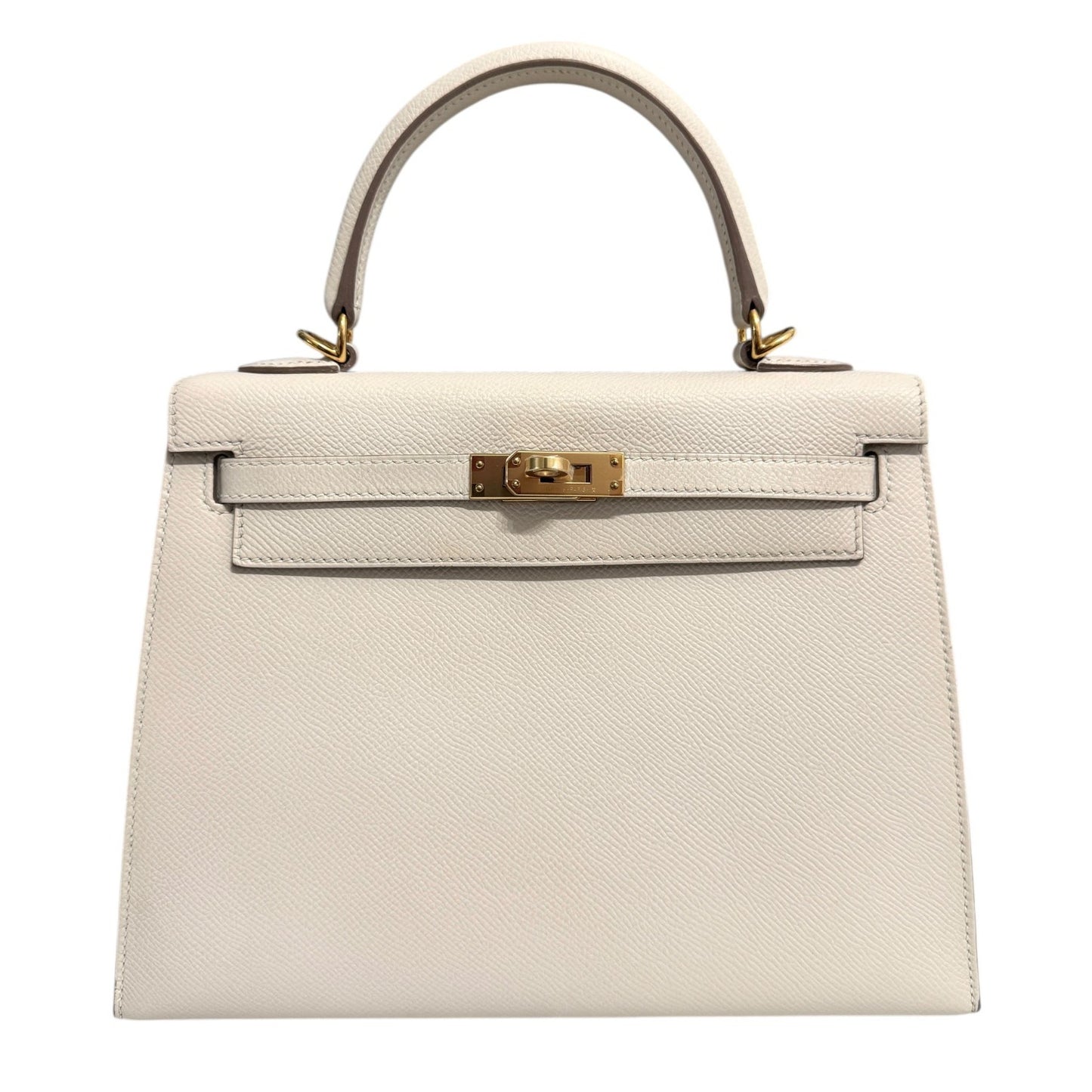 Hermes Kelly 25 Sellier Craie Cream Epsom Leather Gold Hardware