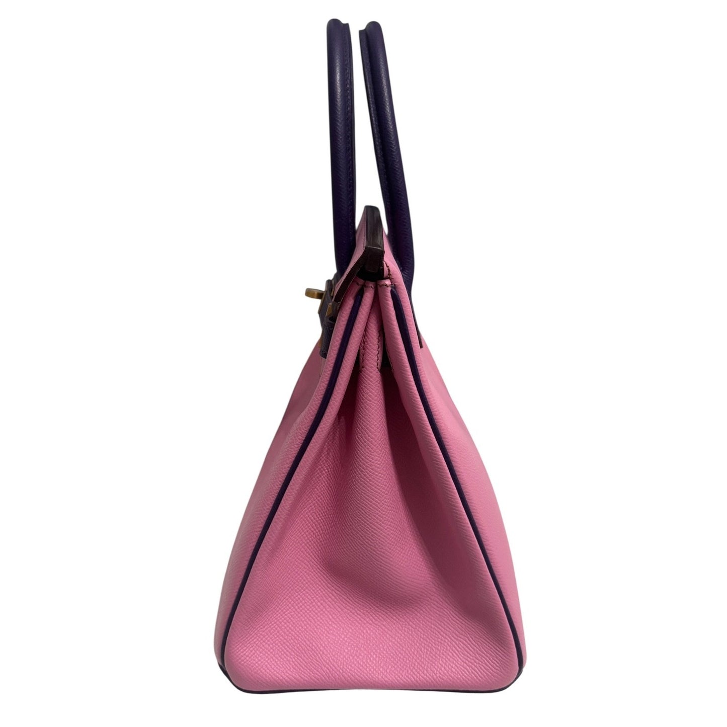 Hermes Birkin 30 Special Order Bubblegum Pink Ultra Violet Epsom Brushed Gold