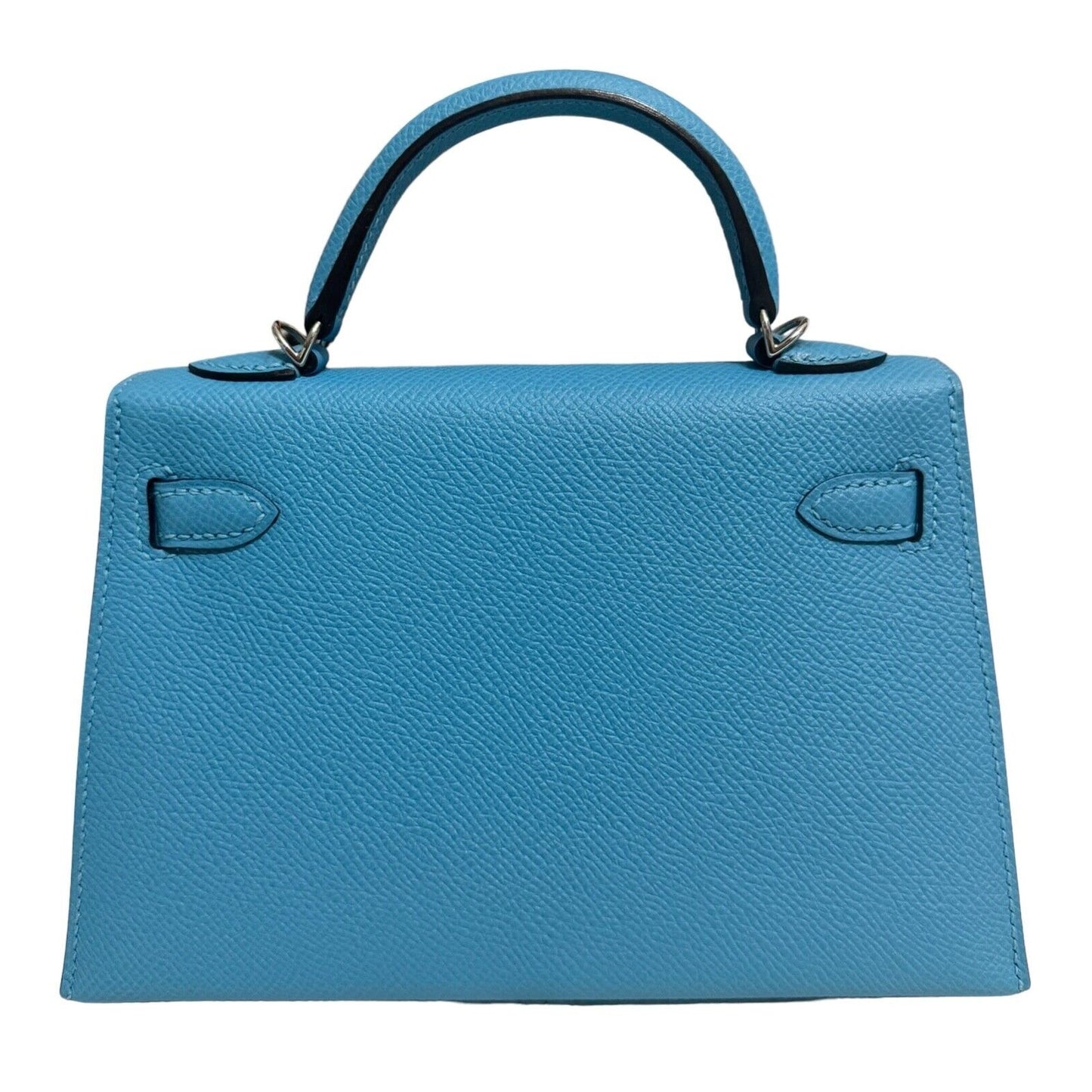 Hermes Kelly Mini 20 Bleu du Nord Blue Epsom Leather Palladium Hardware RARE