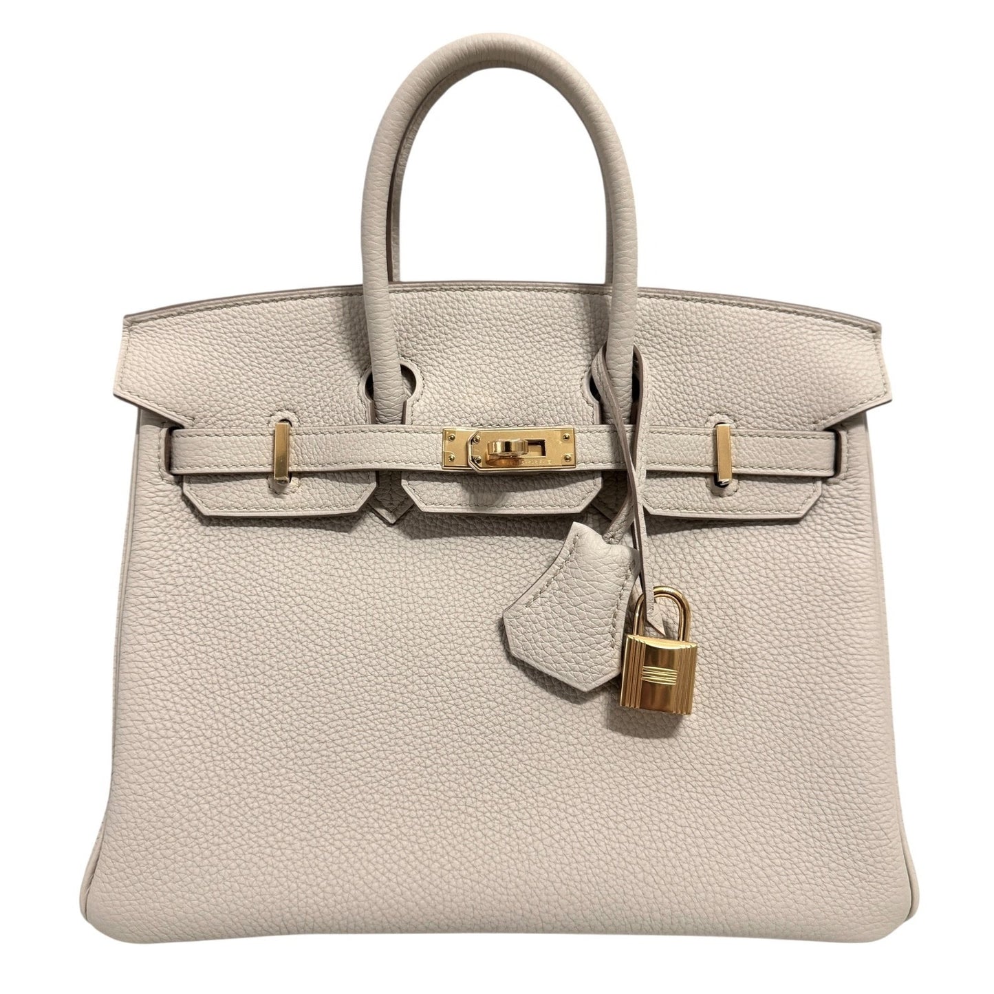 Hermes Birkin 25 Beton Beige Cream Togo Leather Gold Hardware