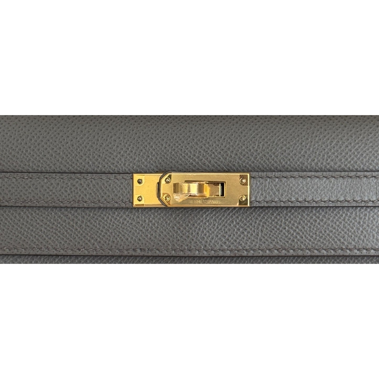 Hermes Kelly 25 Sellier Etain Gray Epsom Leather Gold Hardware