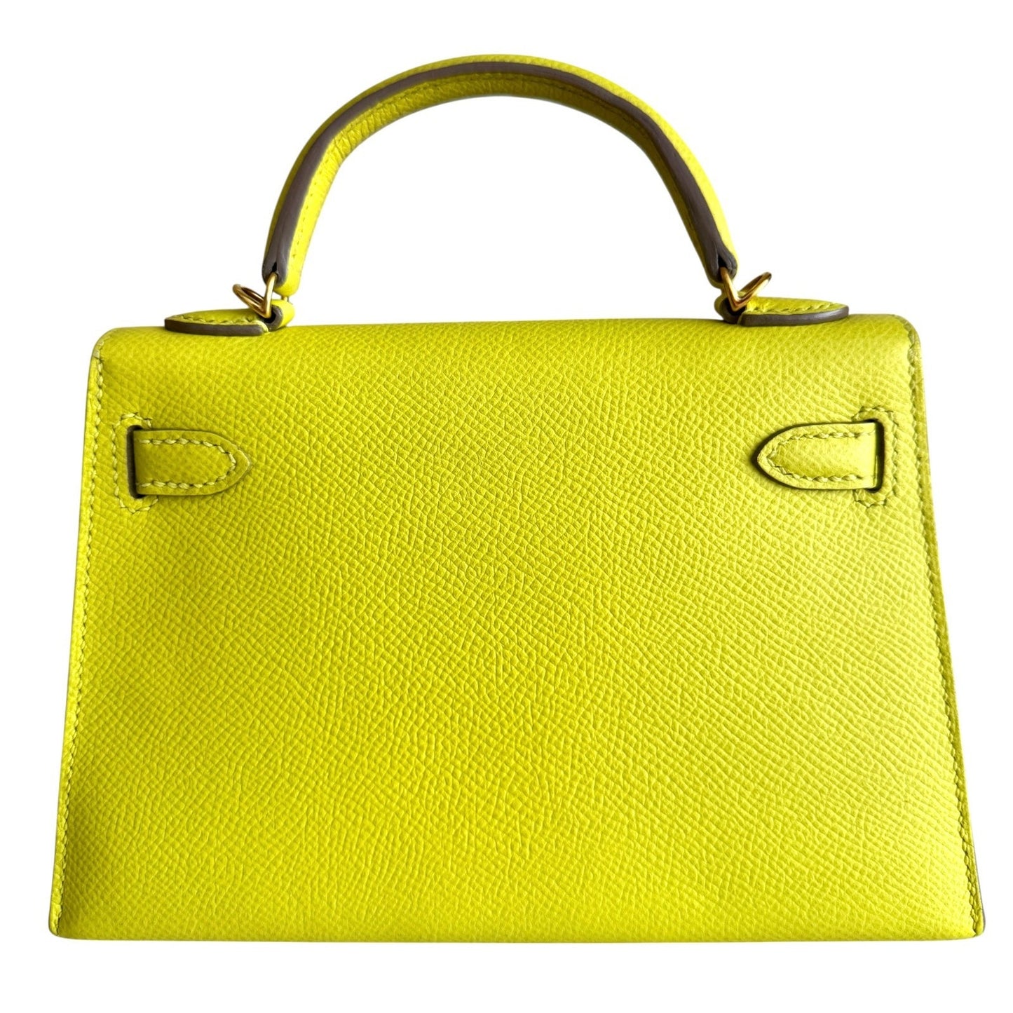 Hermes Kelly Mini 20 Lime Yellow Epsom Leather Gold Hardware