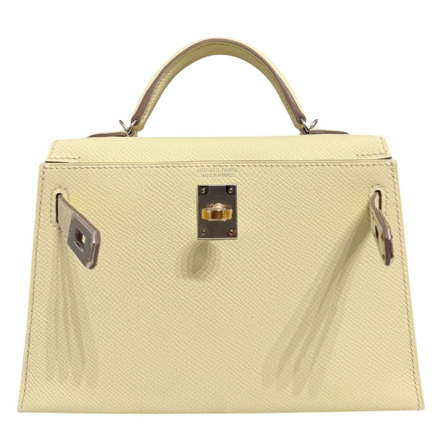 Hermes Kelly Mini 20 Jaune Milton Yellow Epsom Leather Electrum Hardware RARE