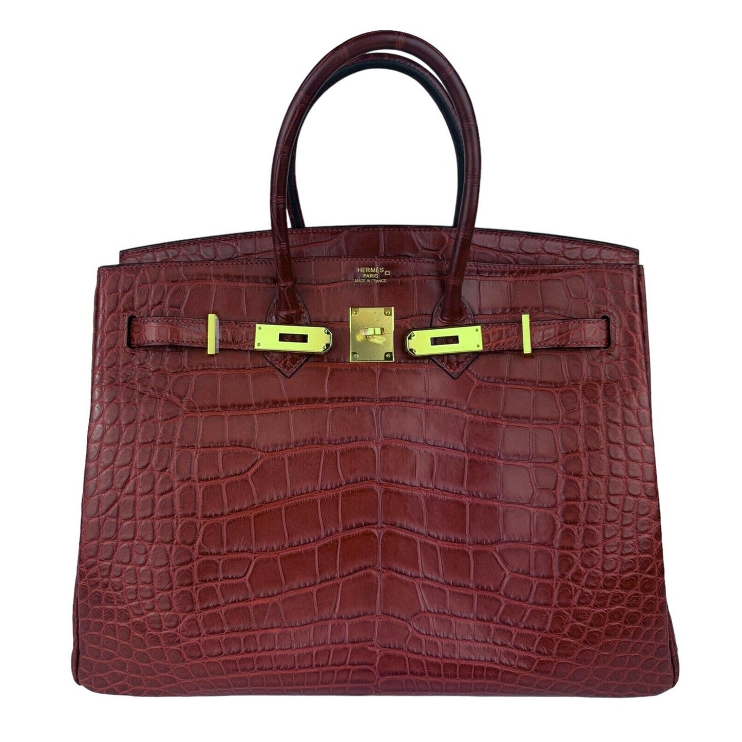 Hermes Birkin 35 Rouge H Red Matte Alligator Gold Hardware