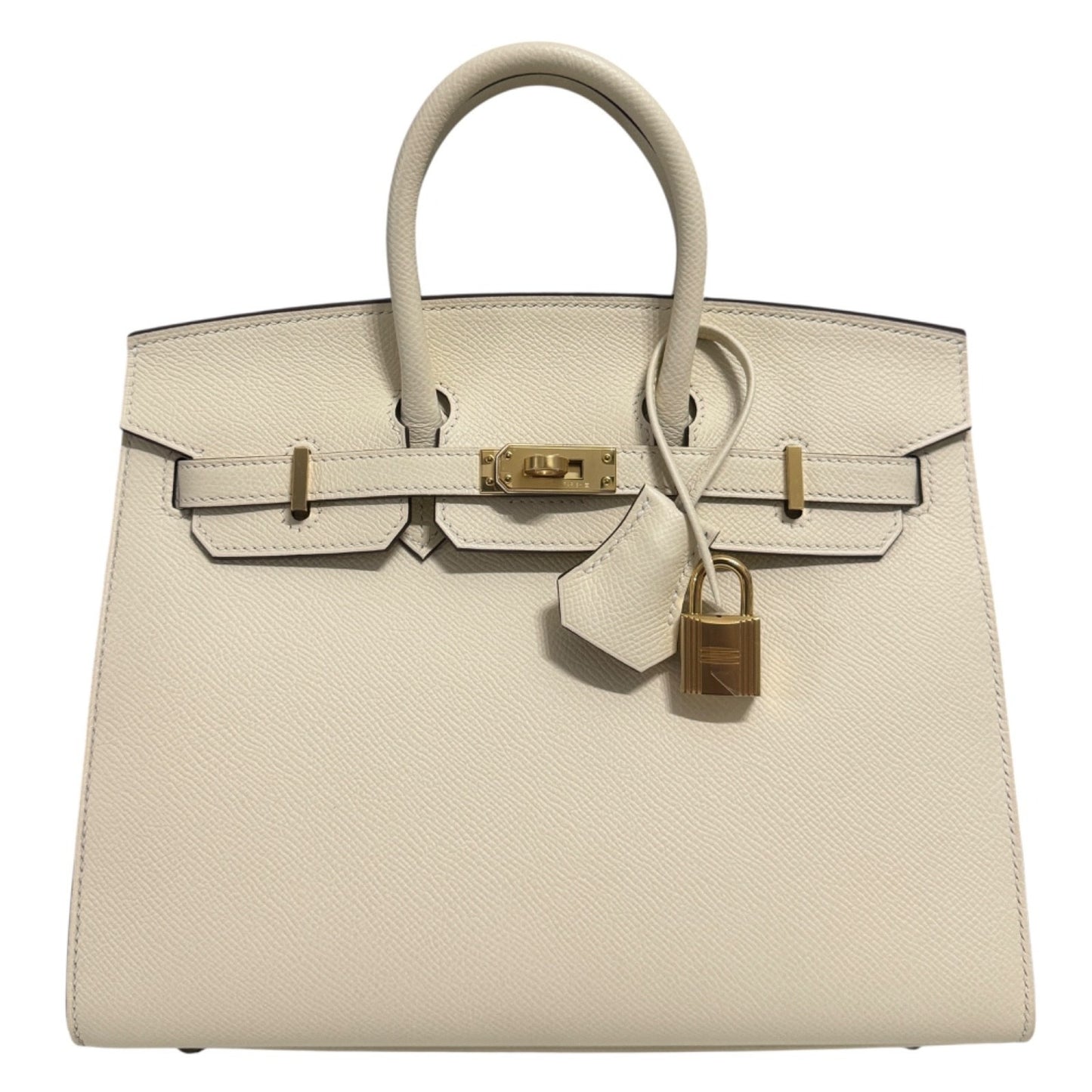 Hermes Birkin 25 Sellier Nata Cream White Epsom Leather Gold Hardware