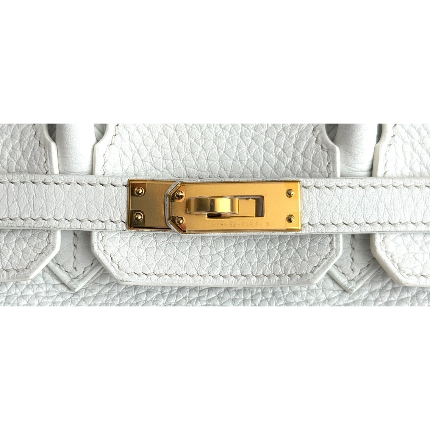 Hermes Birkin 25 White Blanc Leather Gold Hardware Rare