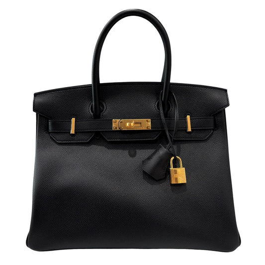 Hermes Birkin 30 Black Noir Epsom Leather Gold Hardware RARE