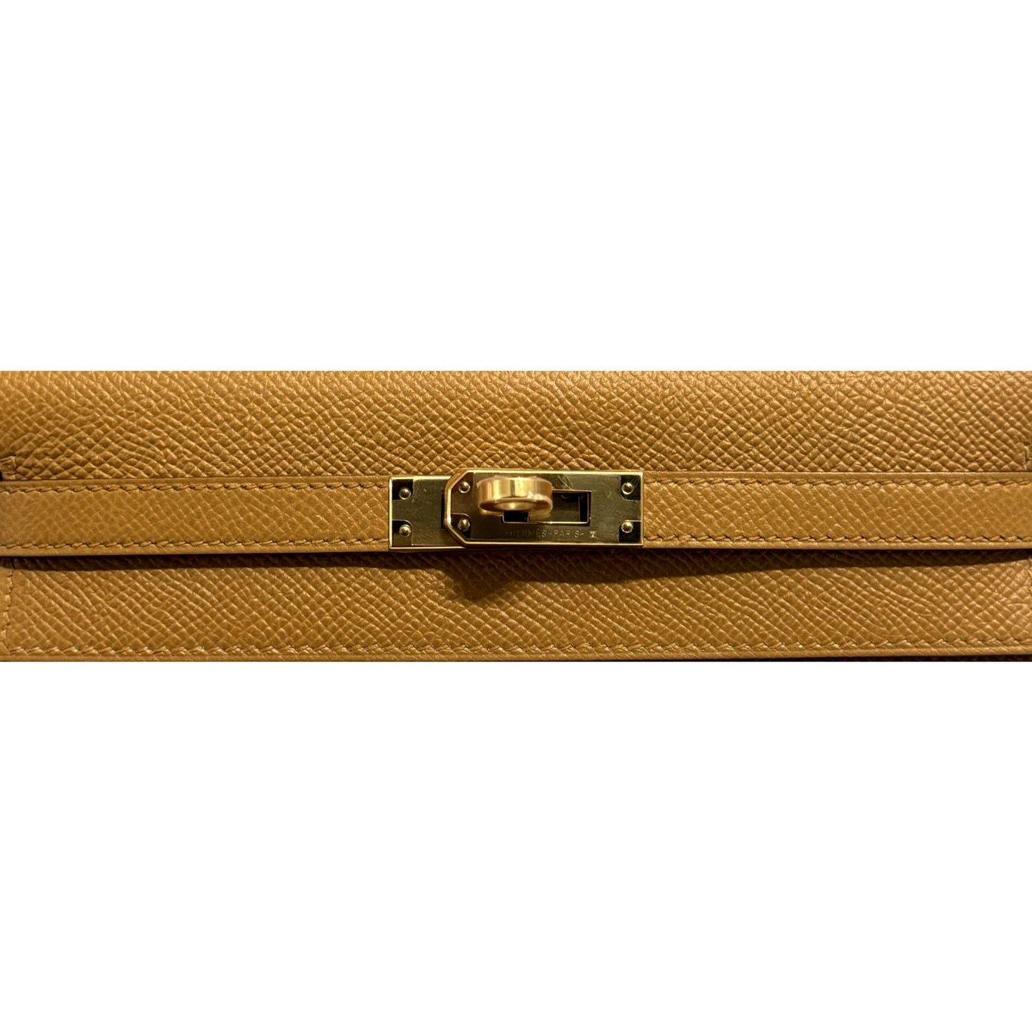 Hermes Kelly 25 Sellier Sesame Tan Epsom Leather Gold Hardware Shoulder bag