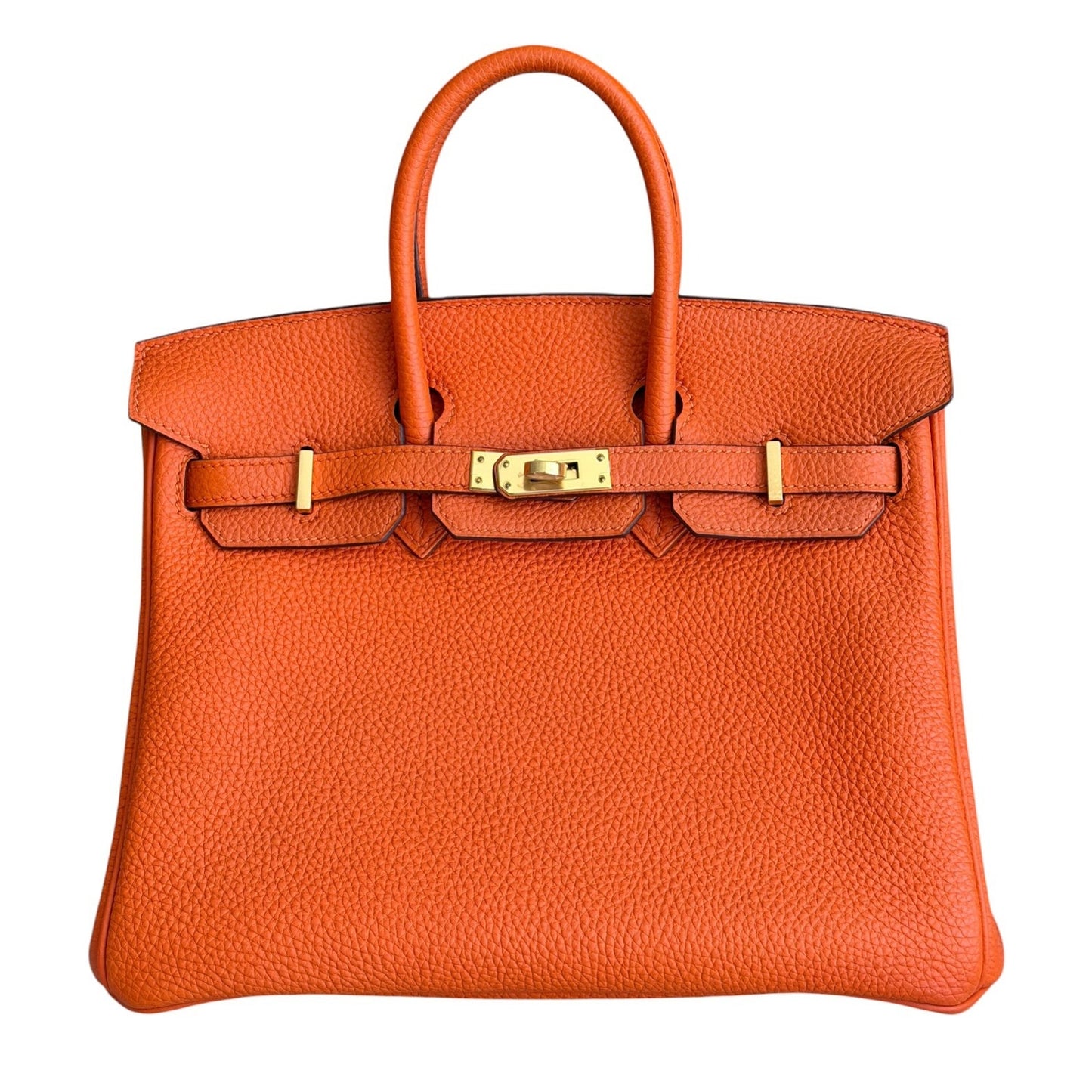 Hermes Birkin 25 Orange Togo Leather Gold Hardware