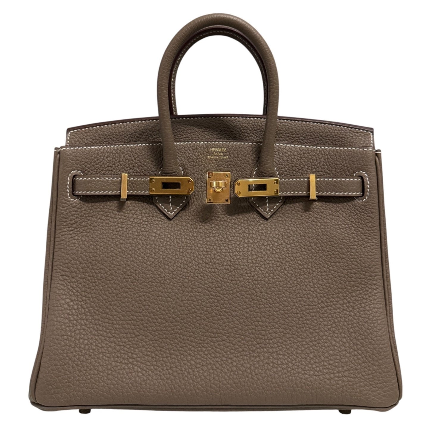 Hermes Birkin 25 Etoupe Gray Togo Leather Gold Hardware Handbag