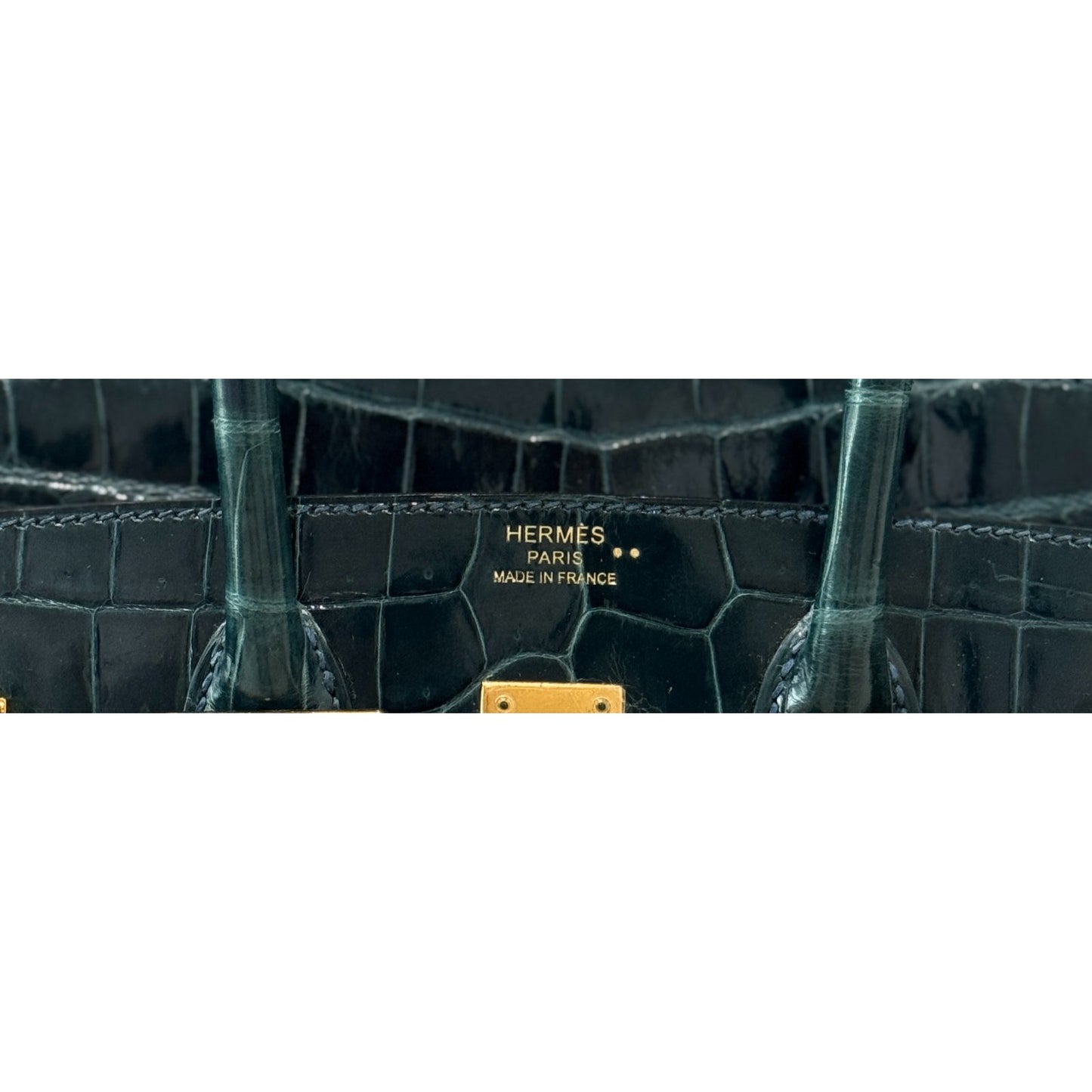 Hermes Birkin 25 Blue Colvert Green Niloticus Crocodile Leather Gold Hardware
