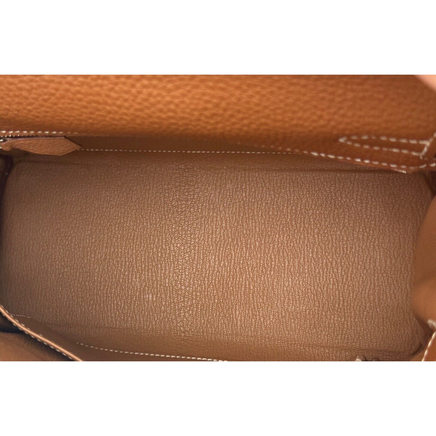 HERMES KELLY 25 GOLD TAN TOGO LEATHER PALLADIUM HARDWARE RARE