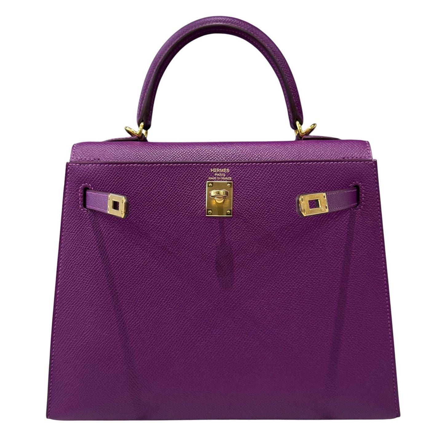 Hermes Kelly 25 Sellier Anemone Purple Epsom Leather Gold Hardware RARE
