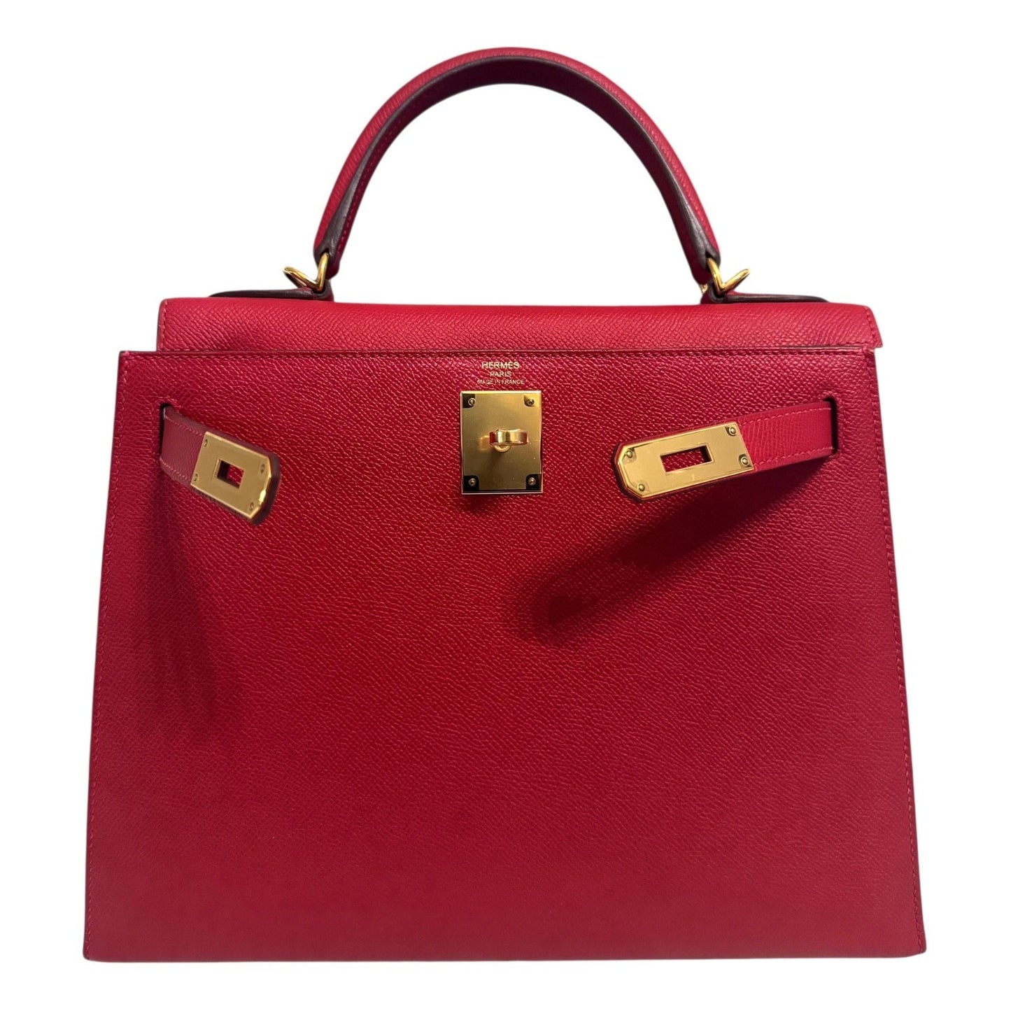 Hermes Kelly 28 Sellier Rouge Casaque Red Epsom Leather Gold Hardware