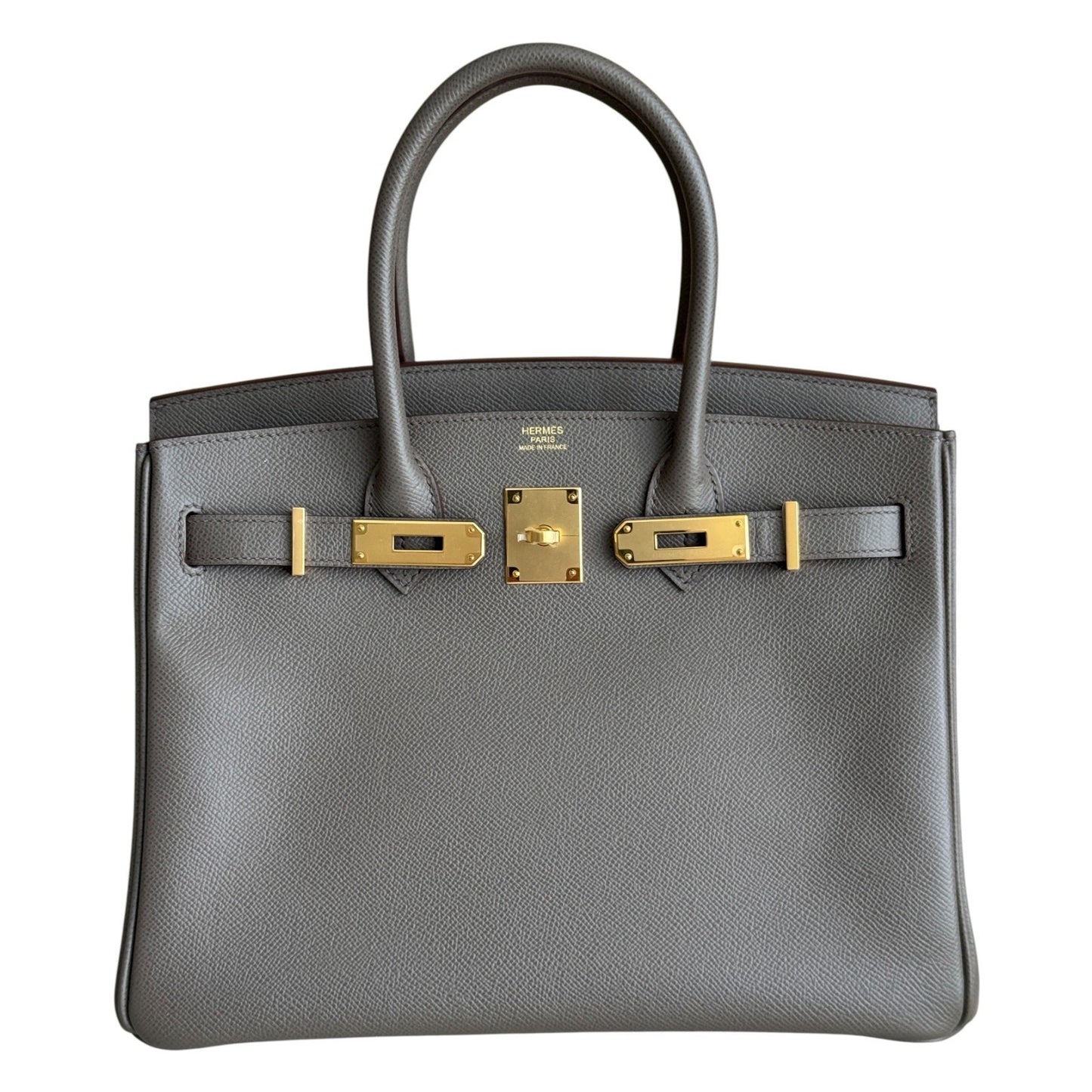 Hermes Birkin 30 Gris Etain Gray Epsom Leather Gold Hardware