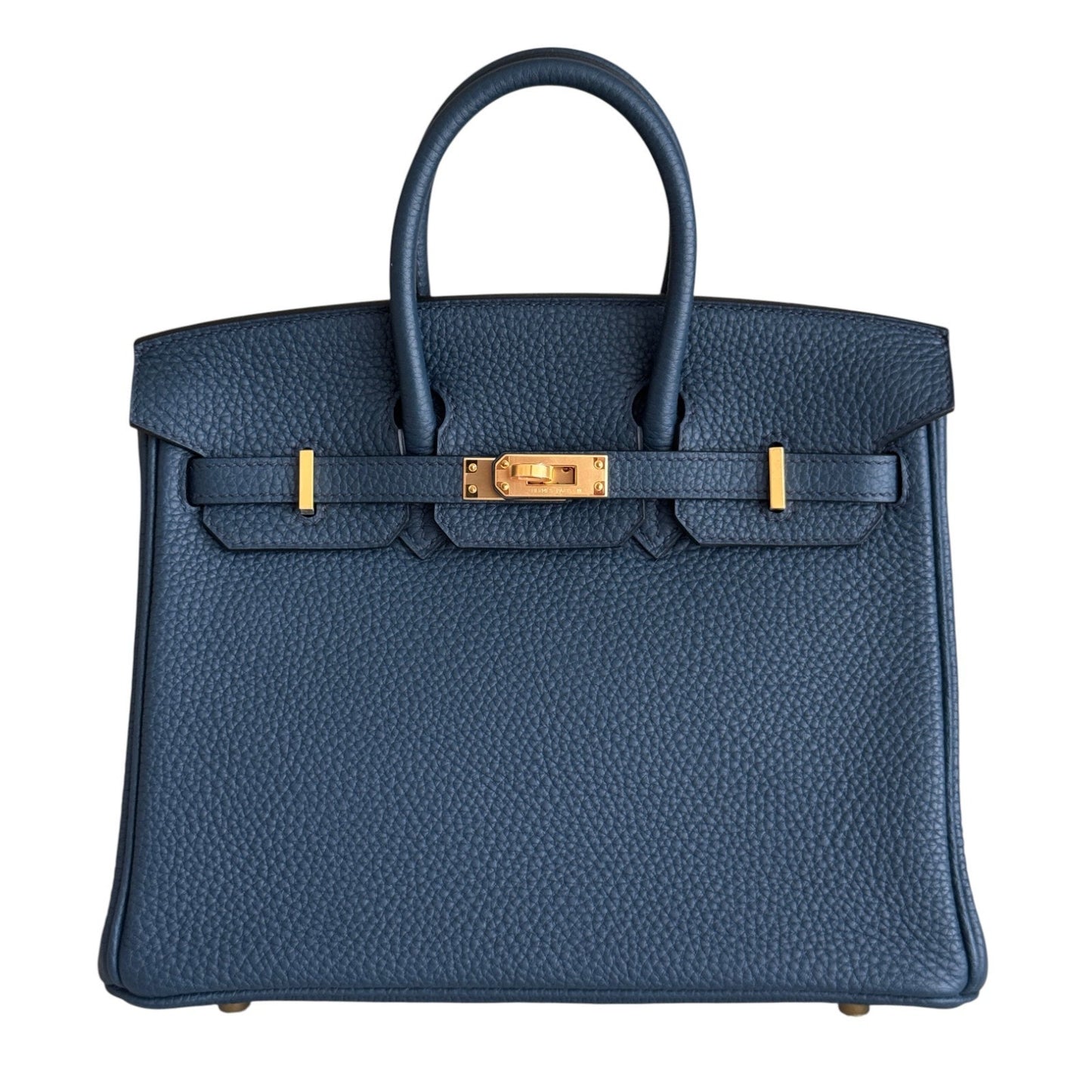 Hermes Birkin 25 Bleu Prusse Blue Togo Leather Gold Hardware