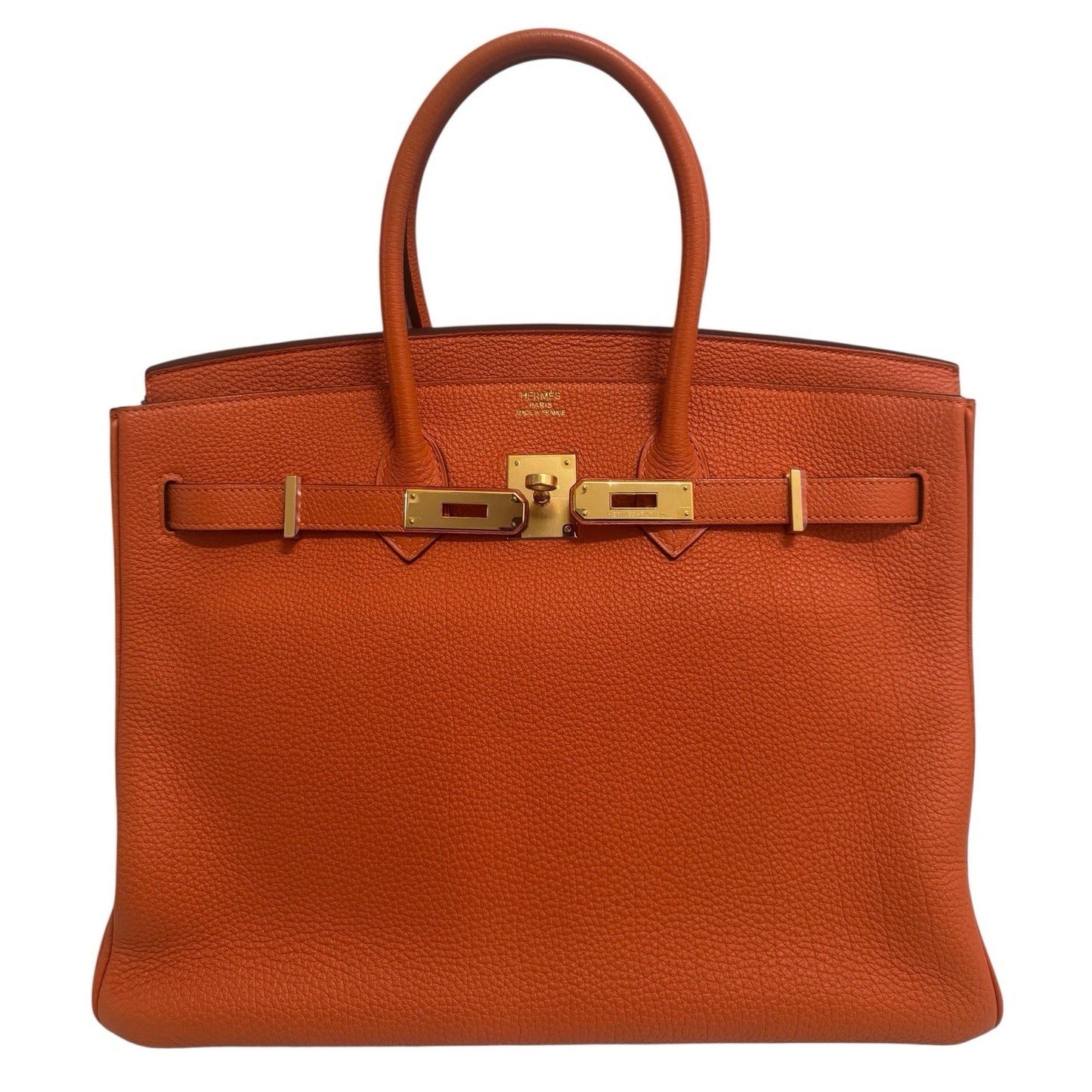 Hermes Birkin 35 Orange Togo Leather Gold Hardware RARE
