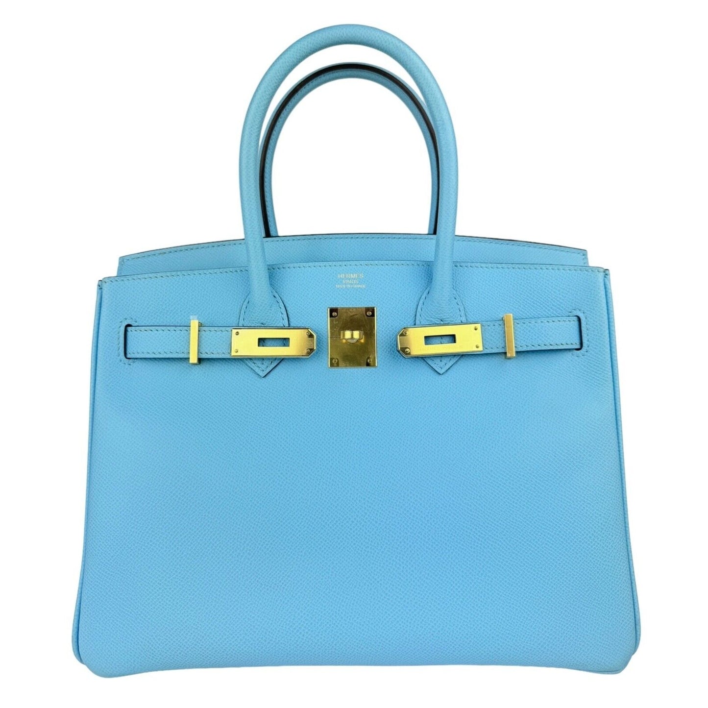 Hermes Birkin 30 Blue Celeste Bleu Epsom Leather Gold Hardware