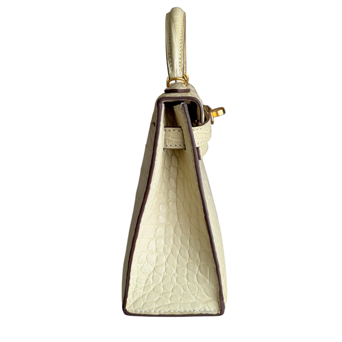 Hermes Kelly Mini 20 Matte Alligator Leather Vanille Vanilla Gold Hardware