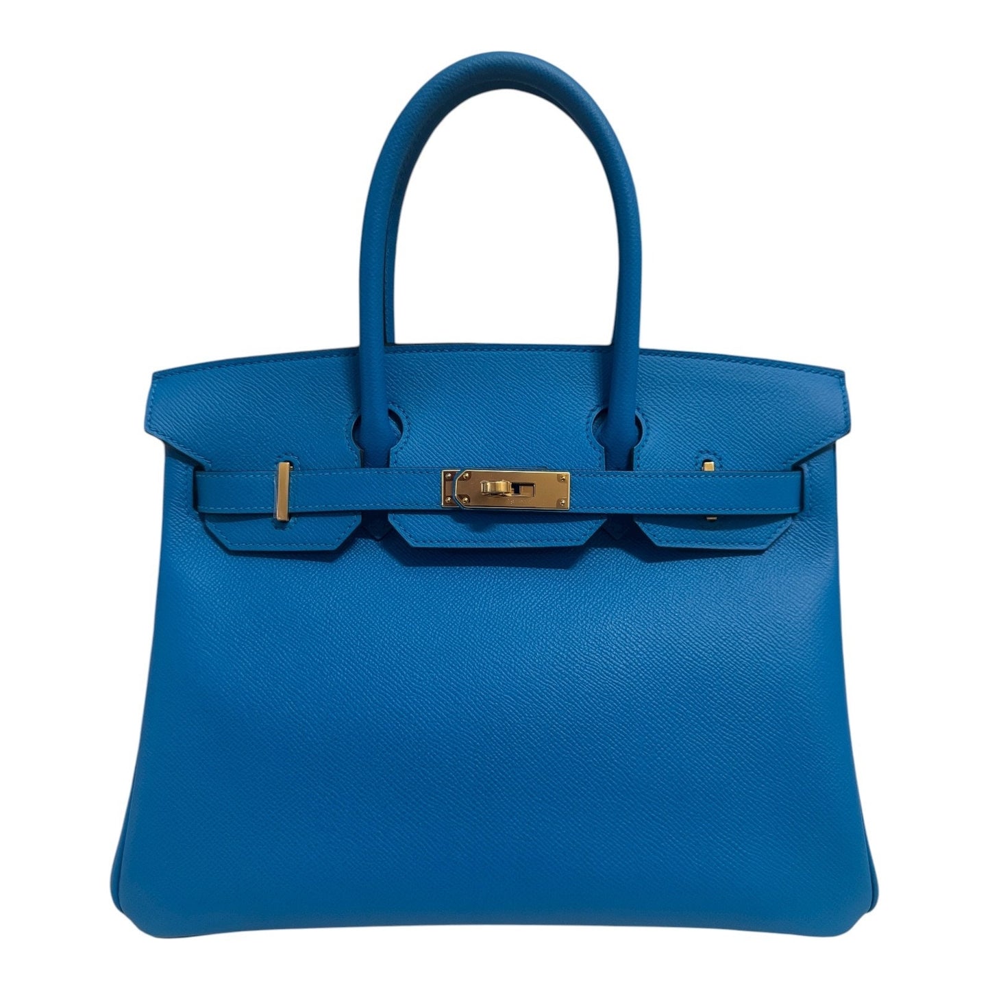 Hermes Birkin 30 Blue Zanzibar Bleu Epsom Leather Gold Hardware