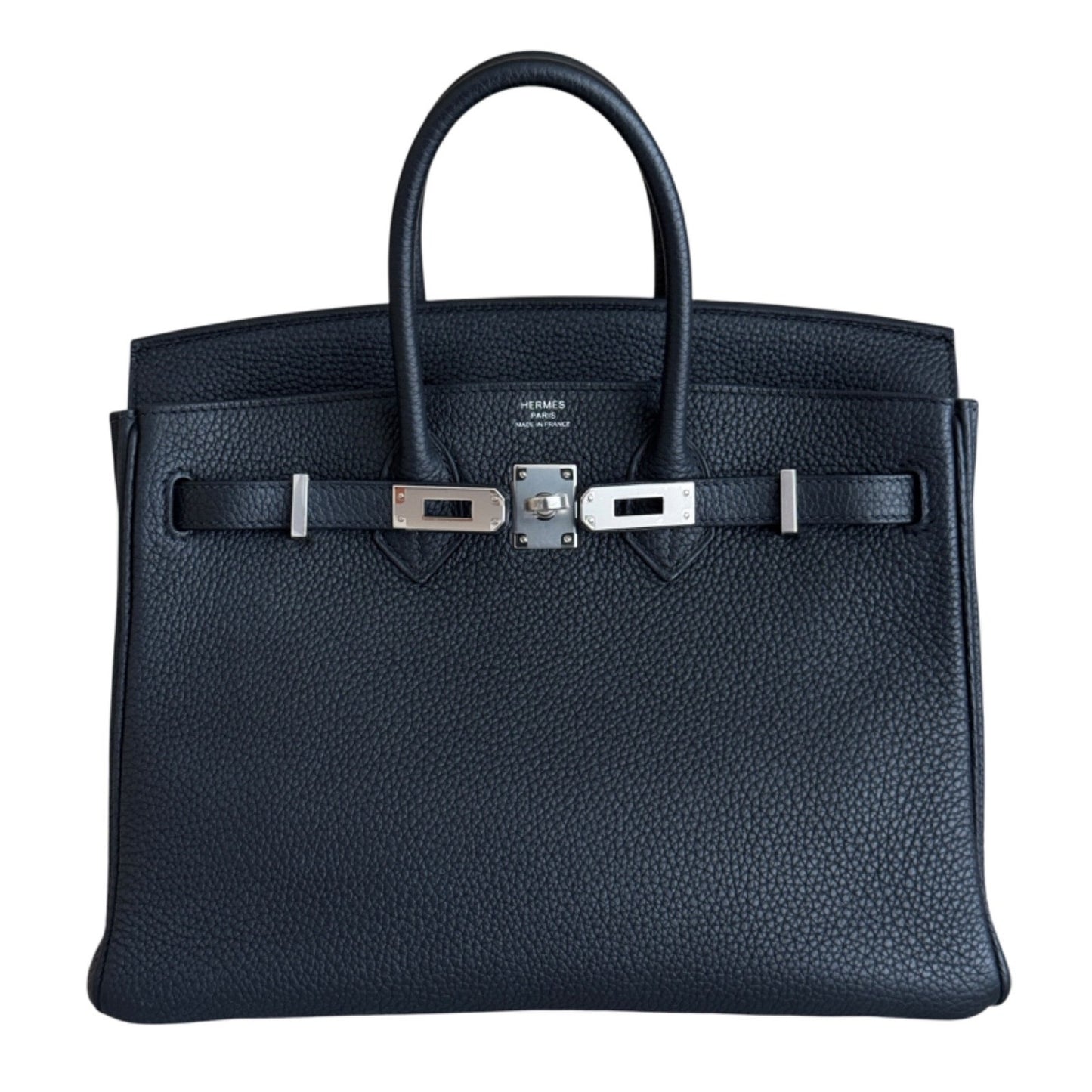 Hermes Birkin 25 Bleu Nuit Dark Blue Togo Leather Palladium Hardware RARE