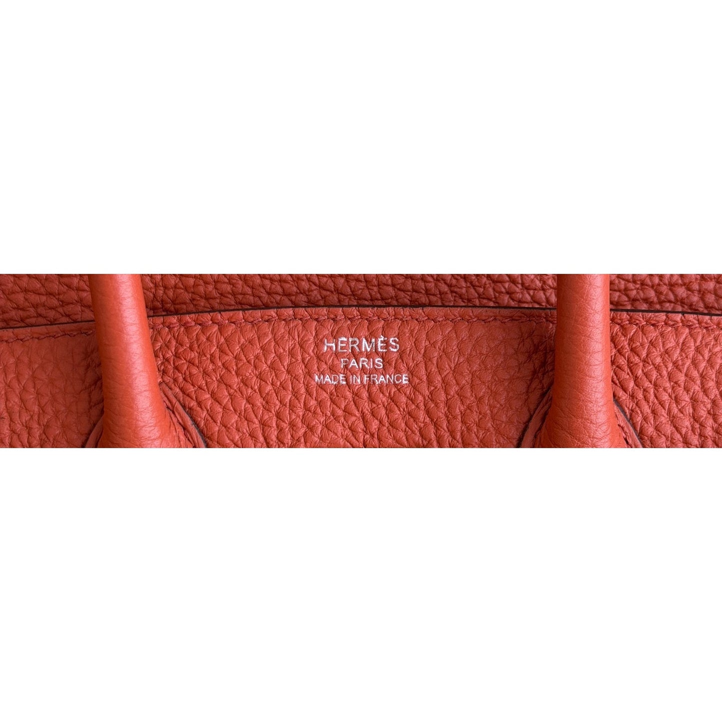 Hermes Birkin 25 Verso Feu Orange Cuivre Togo Leather Palladium Hardware RARE
