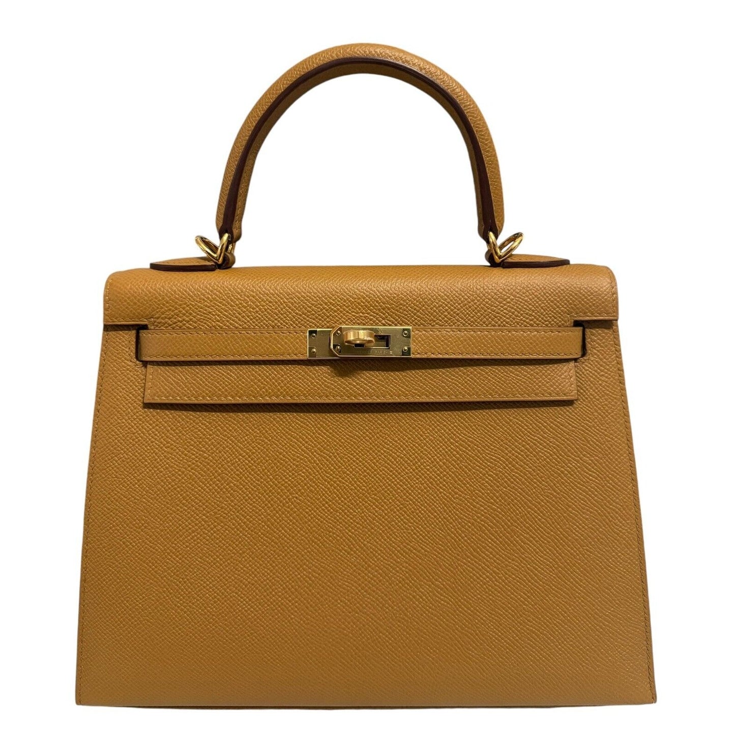 Hermes Kelly 25 Sellier Sesame Tan Epsom Leather Gold Hardware Shoulder bag