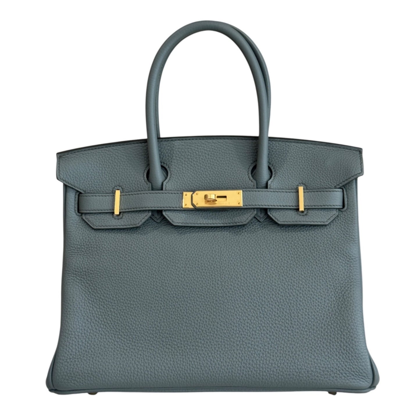 Hermes Birkin 30 Vert Amande Green Gray Togo Leather Gold Hardware