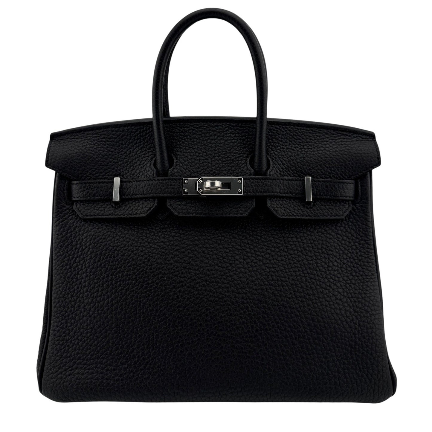 Hermes Birkin 25 Black Noir Togo Leather Palladium Hardware Handbag