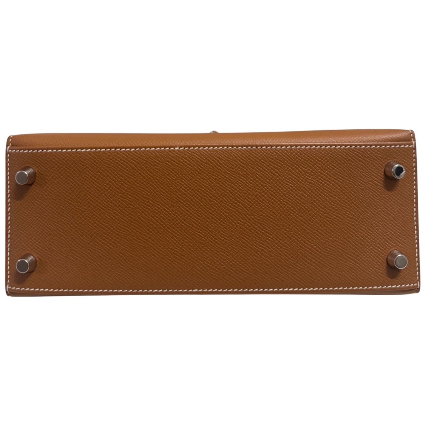 Hermes Kelly 25 Sellier Gold Tan Epsom Leather Palladium Hardware