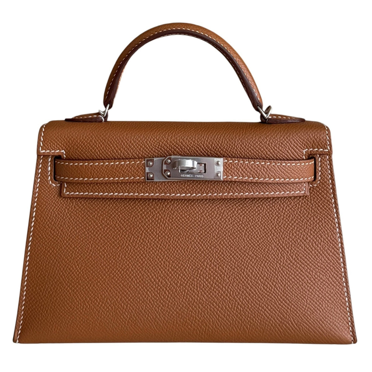 Hermes Kelly Mini 20 Gold Tan Epsom Leather Palladium Hardware