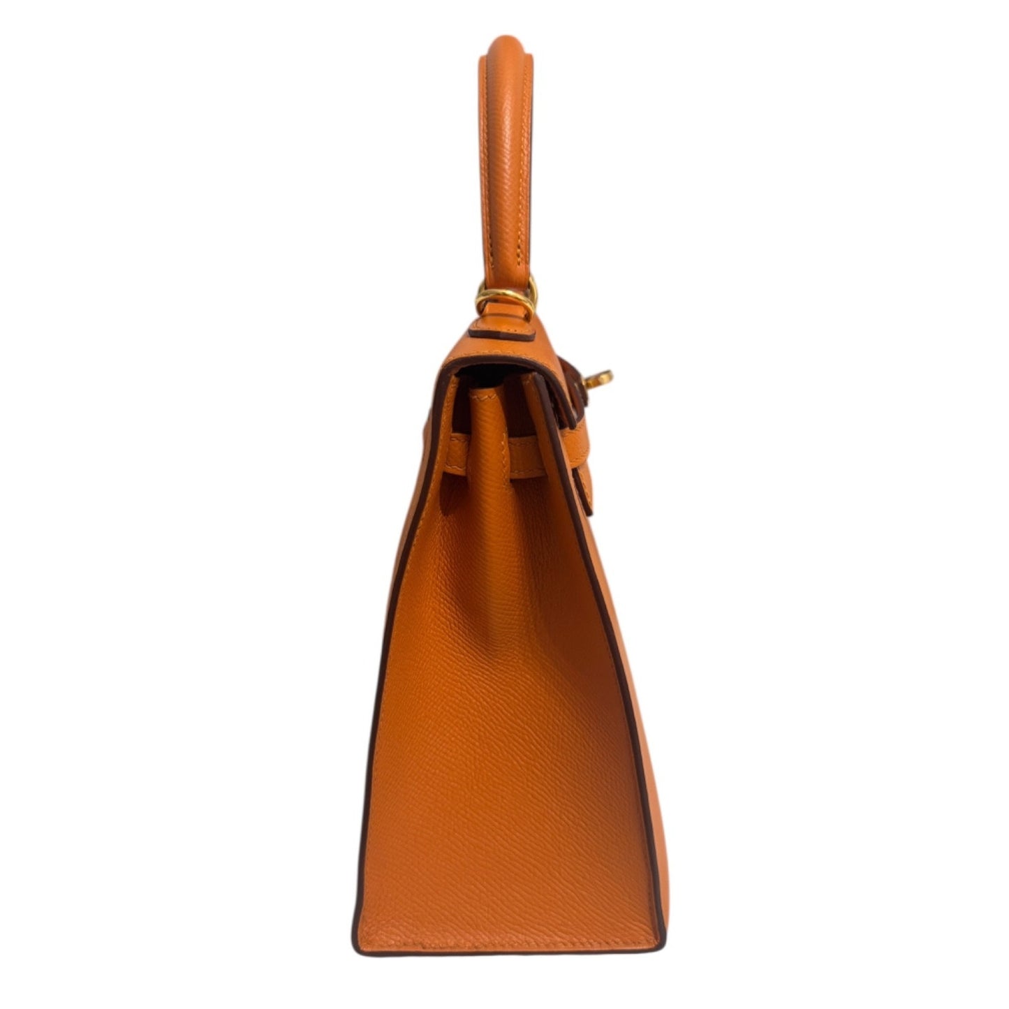 Hermes Kelly 25 Sellier Apricot Orange Epsom Leather Gold Hardware