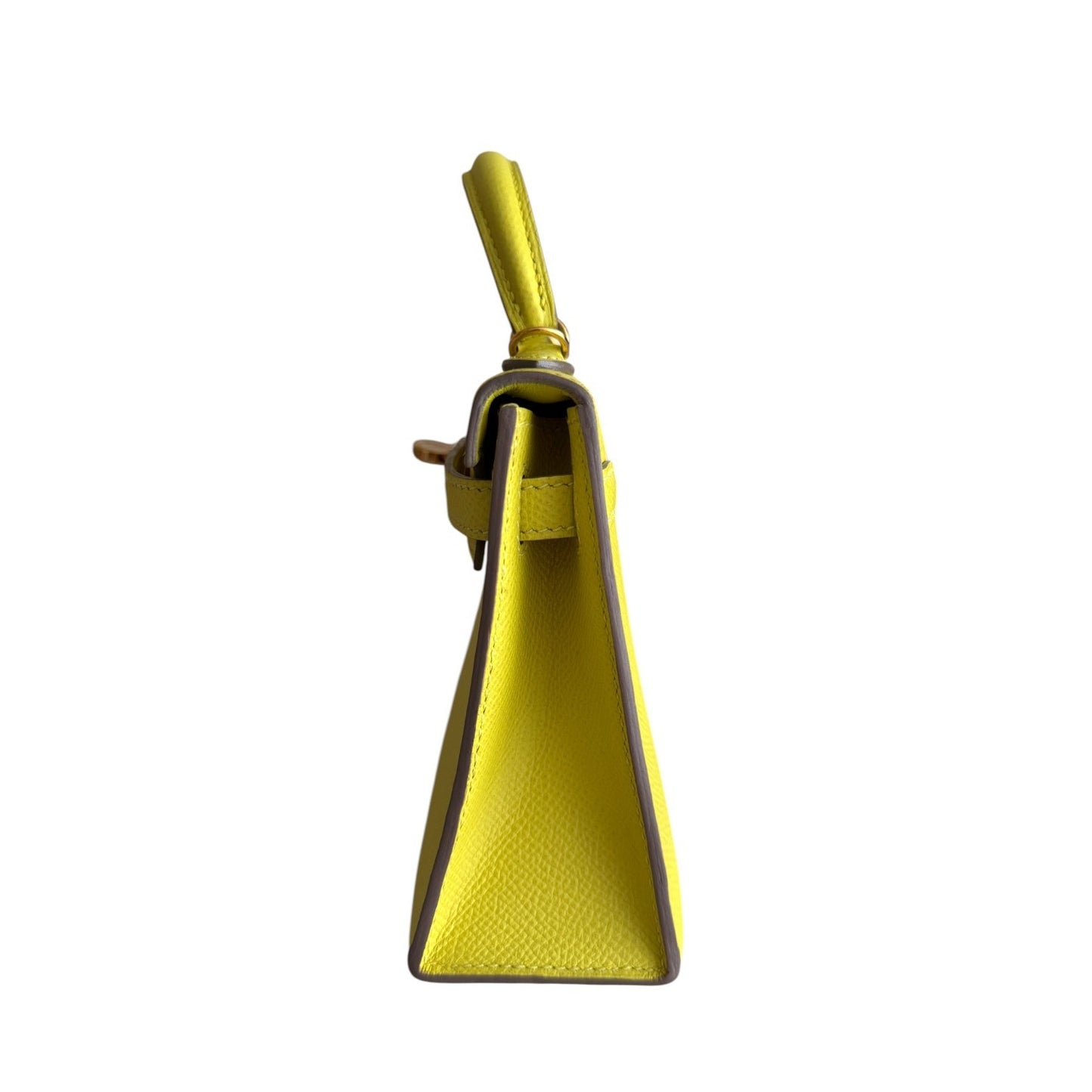 Hermes Kelly Mini 20 Lime Yellow Epsom Leather Gold Hardware