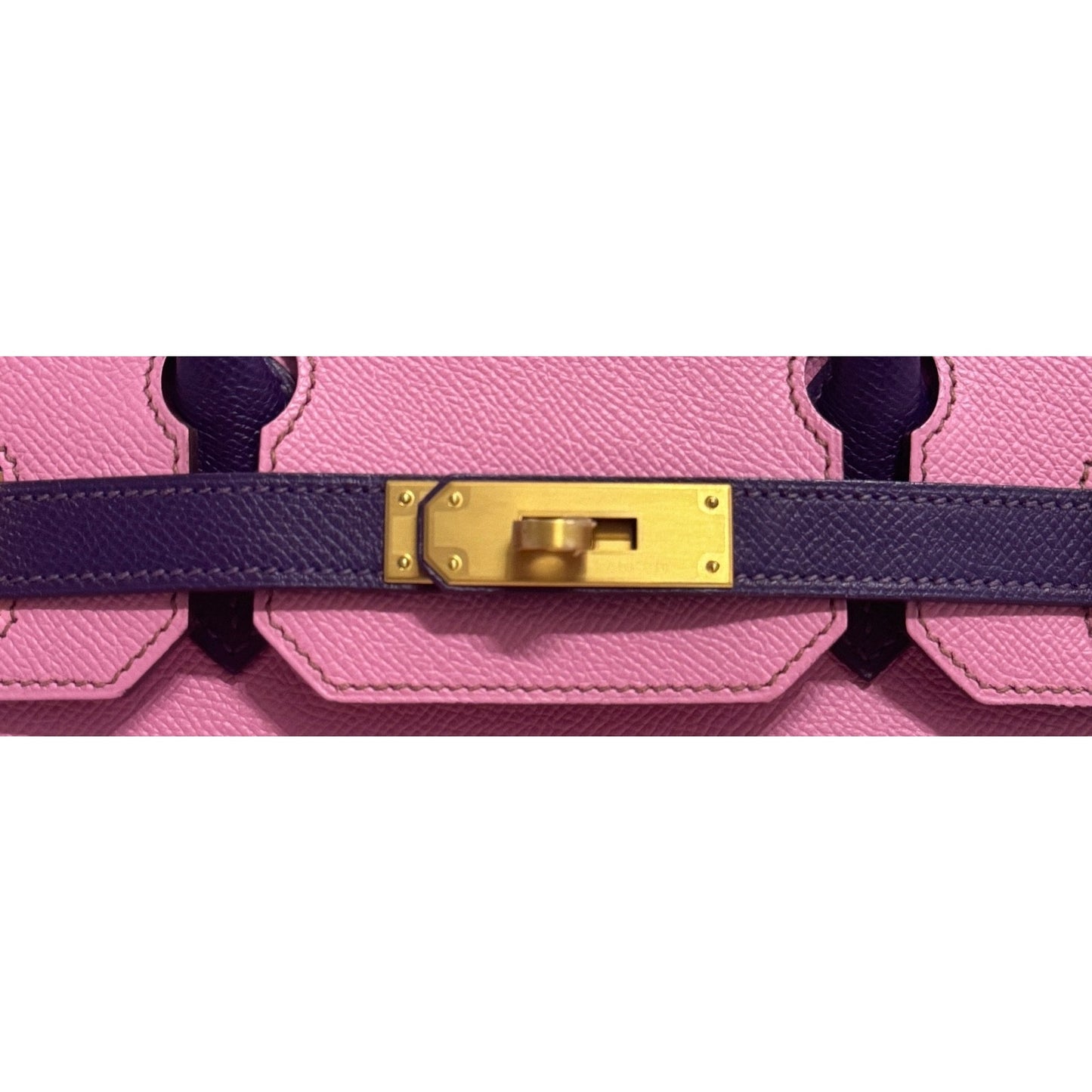 Hermes Birkin 30 Special Order Bubblegum Pink Ultra Violet Epsom Brushed Gold