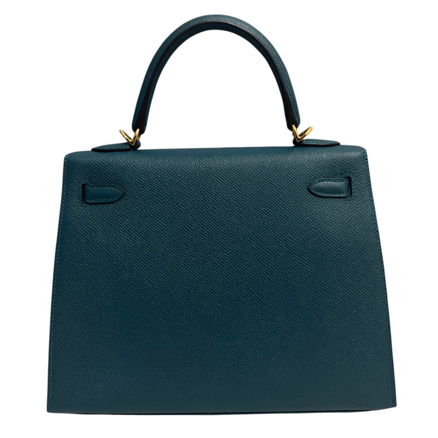Hermes Kelly 25 Sellier Vert Bosphere Green Blue Epsom Leather Gold Hardware