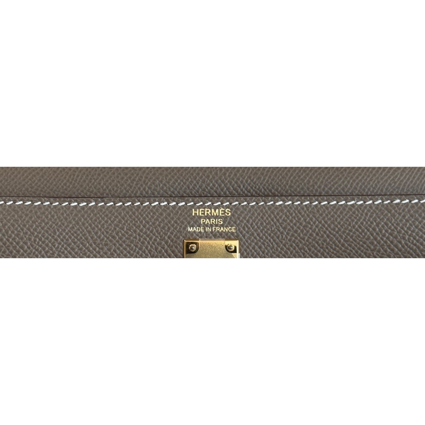Hermes Kelly 25 Sellier Etoupe Gray Epsom Leather Gold Hardware