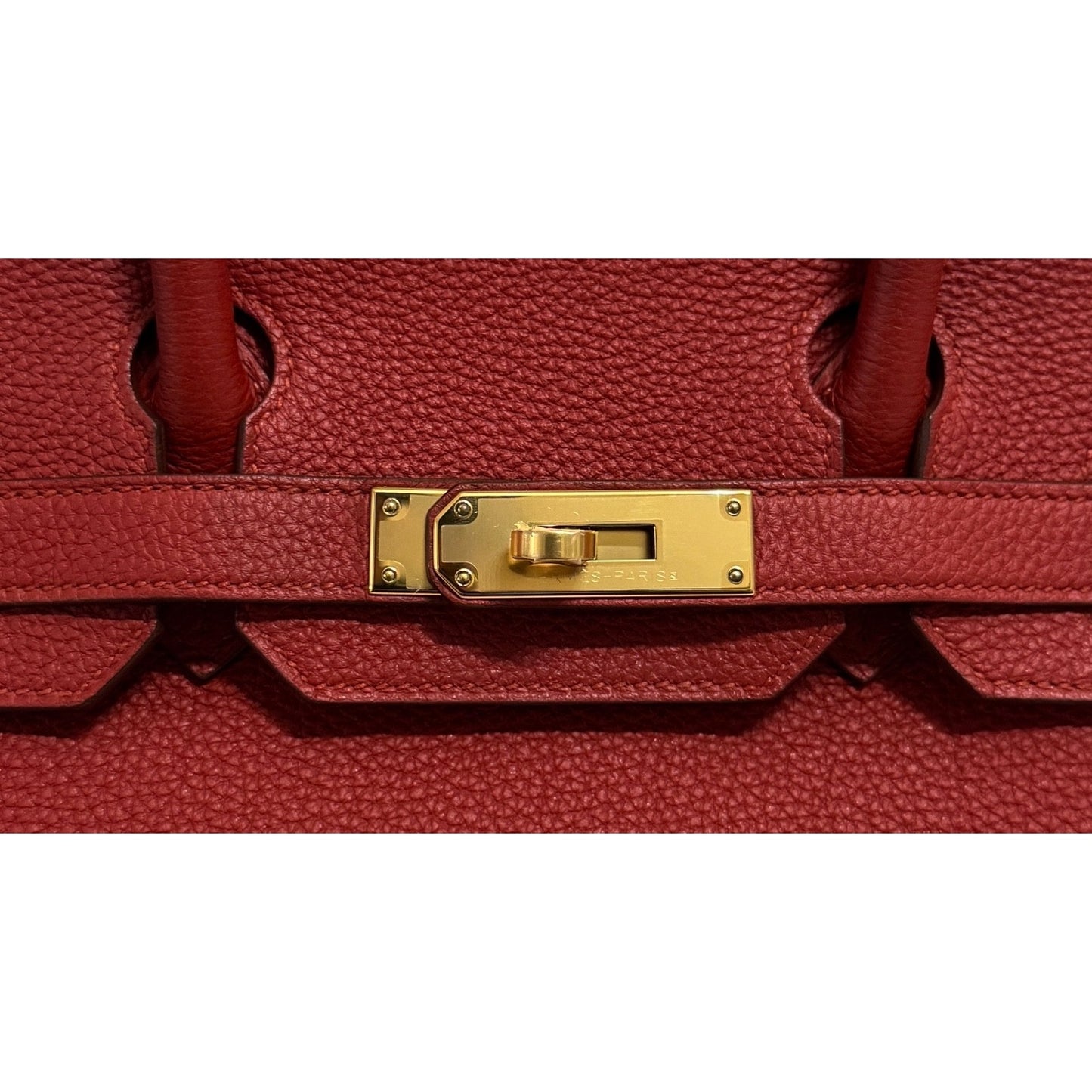 Hermes Birkin 30 Rouge Vif Red Togo Leather Gold Hardware