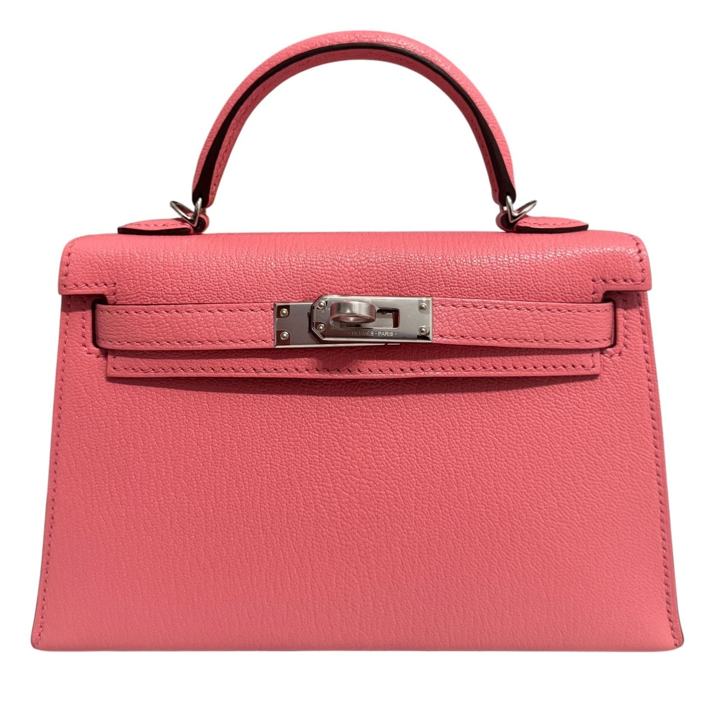 Hermes Kelly Mini 20 Verso Rose D'ete Pink Chèvre Rouge H Leather Palladium Hwr