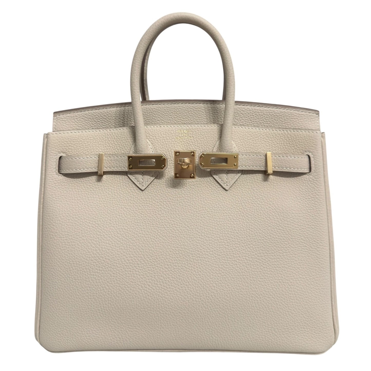 Hermes Birkin 25 Craie Cream White Togo Leather Gold Hardware