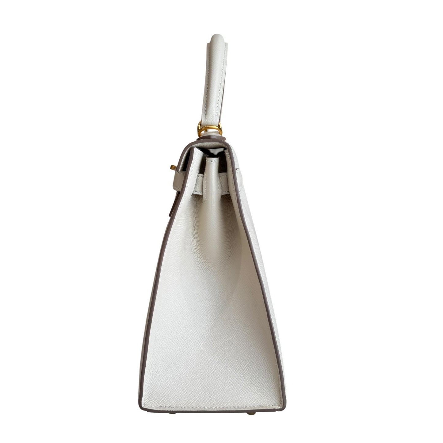 Hermes Kelly 28 Sellier Craie White Epsom Leather Gold Hardware RARE
