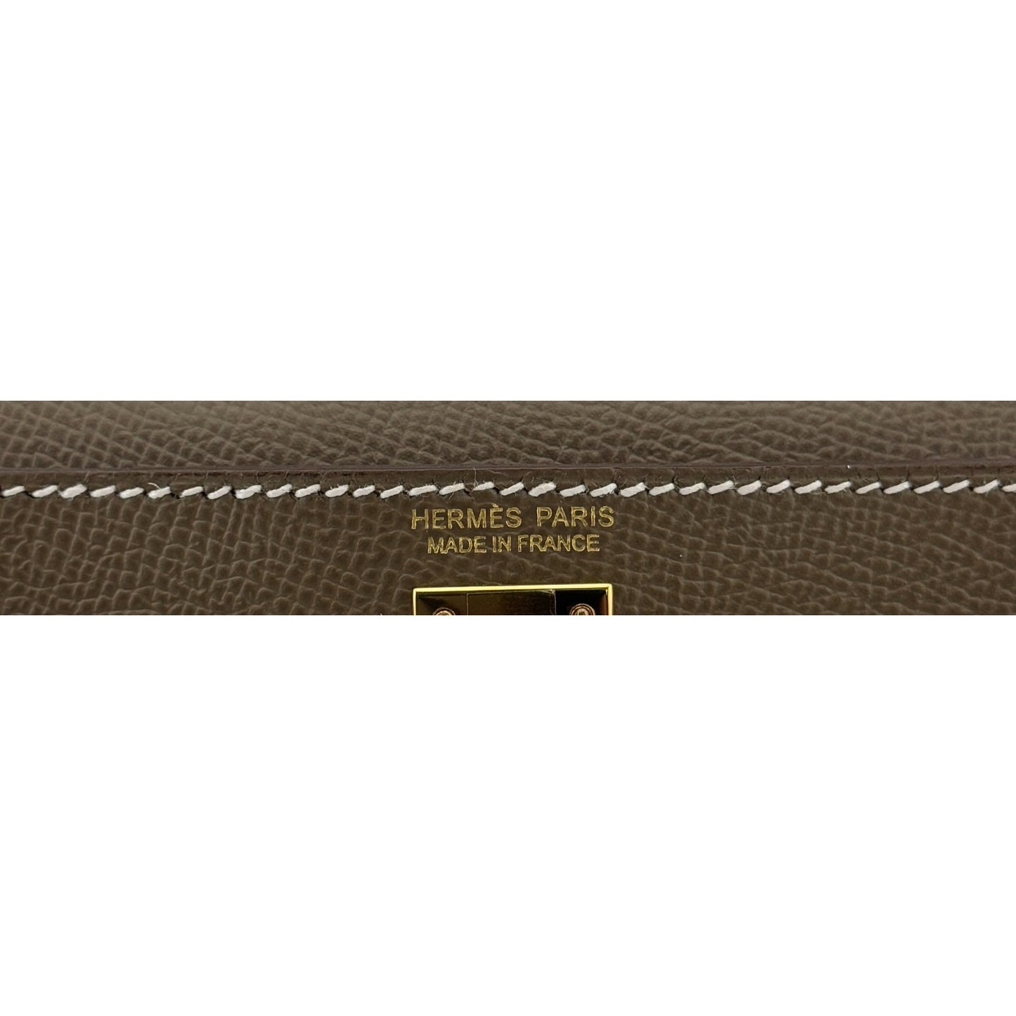 Hermes Kelly Mini 20 Etoupe Gray Epsom Leather Gold Hardware