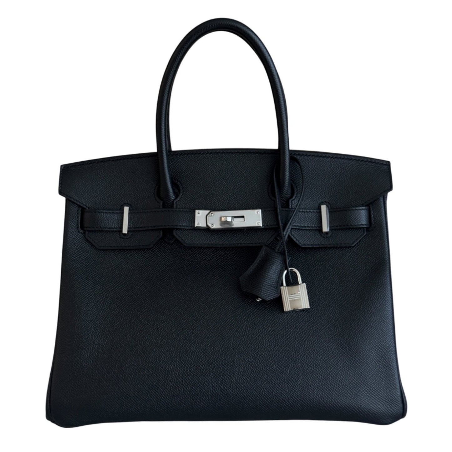 Hermes Birkin 30 Black Noir Epsom Leather Palladium Hardware RARE