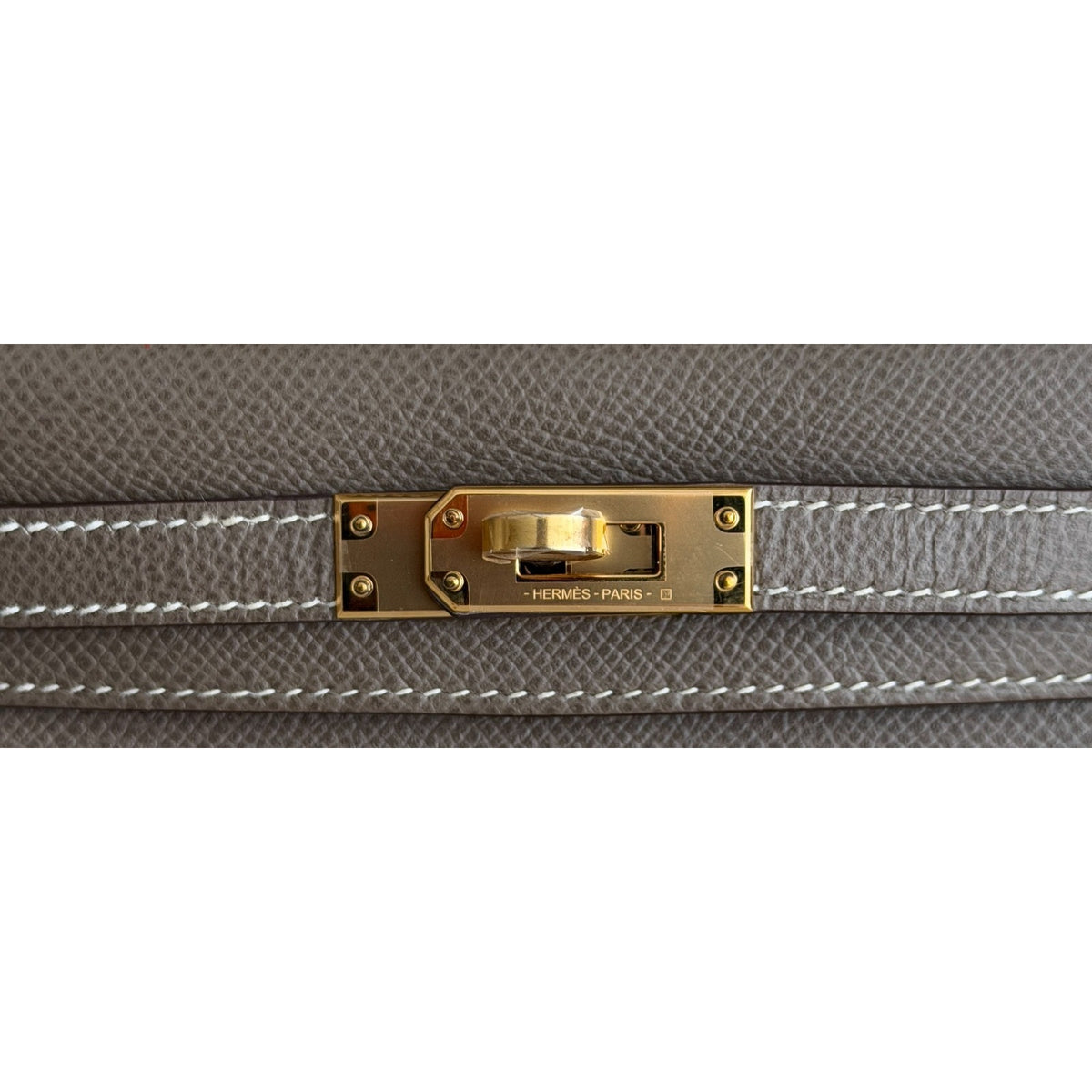 Hermes Kelly Mini 20 Etoupe Gray Epsom Leather Gold Hardware