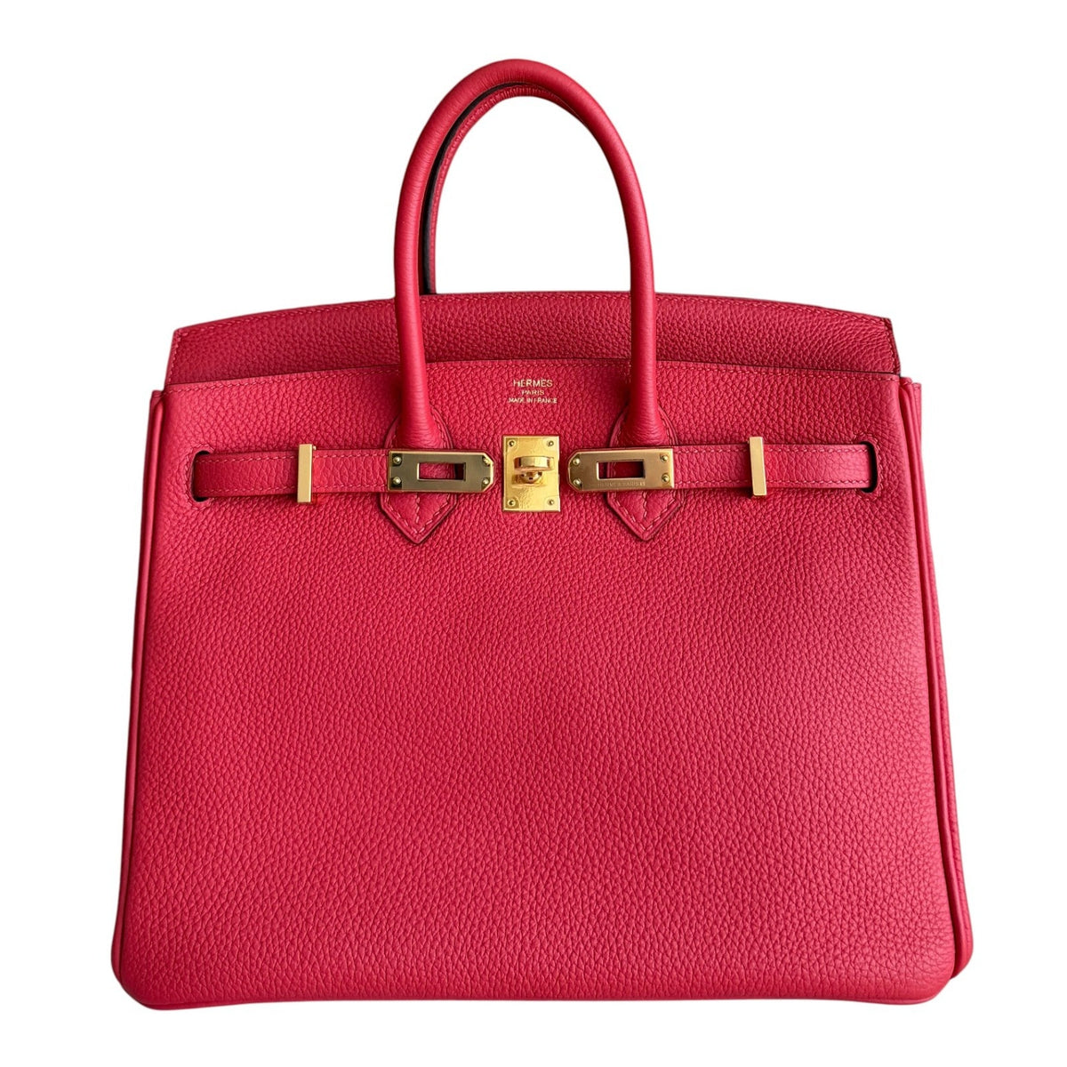 Hermes Birkin 25 Rouge Pivoine Red Togo Leather Gold Hardware