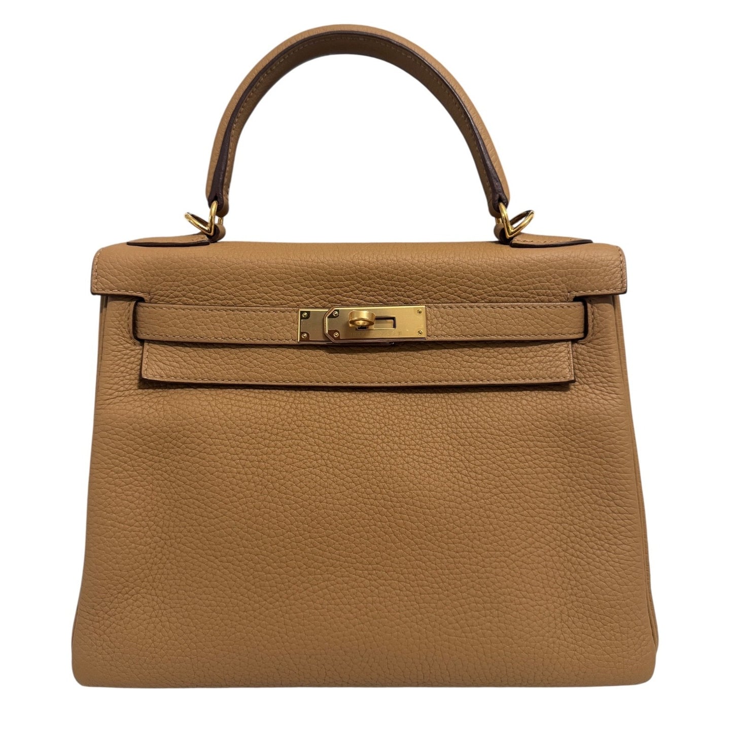 Hermes Kelly 28 Biscuit Tan Togo Leather Gold Hardware RARE